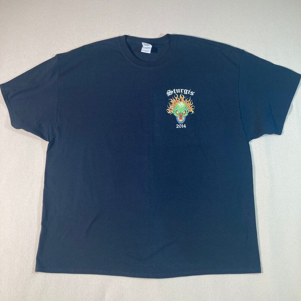 Sturgis Clown T-Shirt 2014 Men's 3XL Black Double‎ Sided Motorcycle Biker Shirt